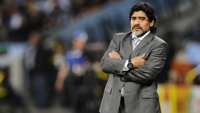 Diego Armando Maradona dirigió a Argentina entre el 2008 y 2010. El 'Pelusa' los clasificó al Mundial Sudáfrica 2010. En ese torneo, la 'Albiceleste' fue eliminada en cuartos por Alemania. La AFA decidió no renovarle contrato a Maradona. (Foto: AFP)