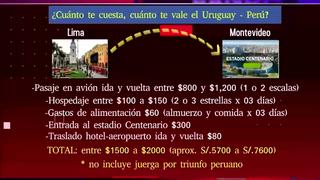 Costo para alentar a la selección peruana a Montevideo sería de S/5,700