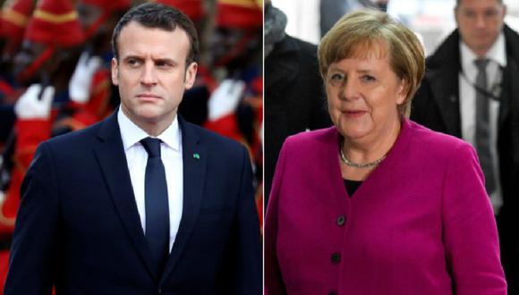 Emmanuel Macron y Angela Merkel. (Reuters/ AFP)