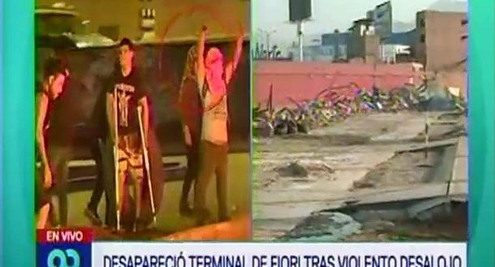 Terminal Fiori fue demolido tras violento desalojo en Independencia. (Latina)