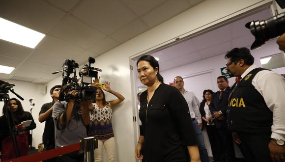 Keiko Fujimori acudió al final de la audiencia para escuchar la decisión del juez Víctor Zúñiga Urday. (Foto: Piko Tamashiro)