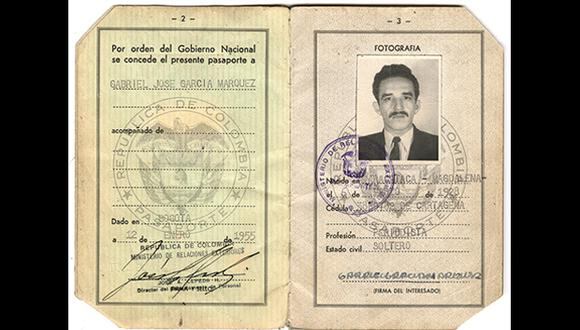 Pasaporte de Gabriel García Márquez. Imagen cortesía del Centro Harry Ransom