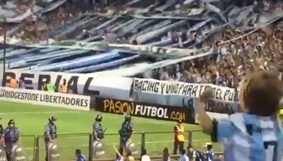 Niño hincha de Racing sorprende por efusivo festejo [VIDEO]