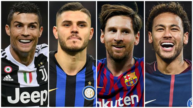 Messi, Cristiano, Neymar y los máximos goleadores del 2018 de las cinco principales ligas de Europa. (Foto: AFP)