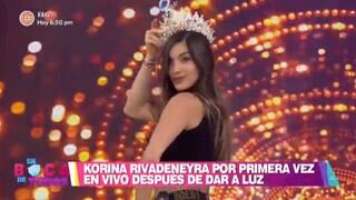 Korina Rivadeneira hizo su primera aparición televisiva tras convertirse en madre