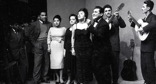 Abanto Morales in a Creole music program.  1960 (Photo: GEC Historical Archive)
