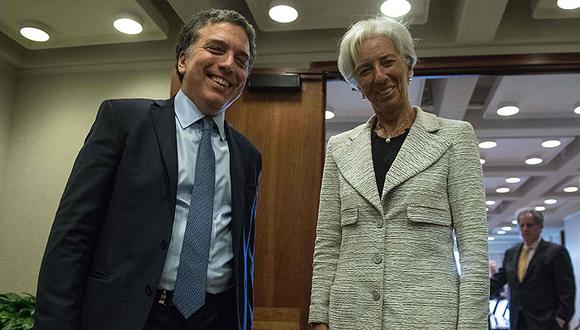 La directora del Fondo Monetario Internacional (FMI), Christine Lagarde, y el ministro de Hacienda de Argentina, Nicolás Dujovne. (Foto: AFP)