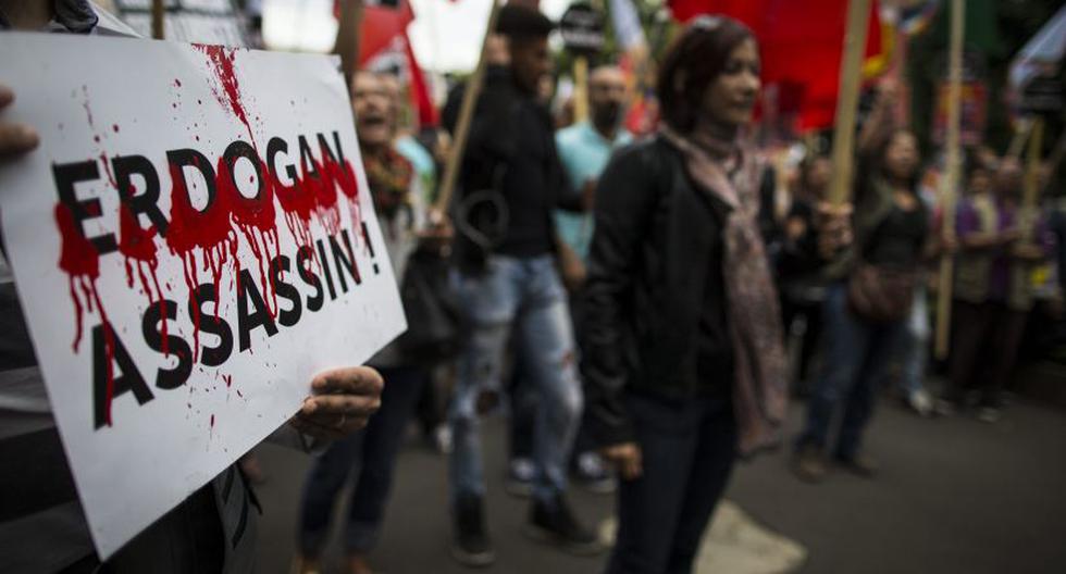 Protesta en Francia contra accionar turco. (Foto: EFE)
