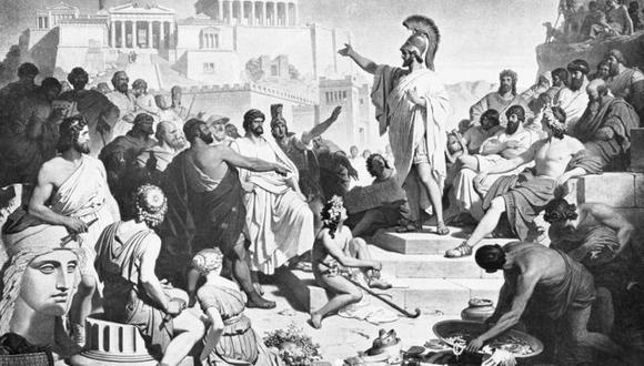 Pericles, dando uno de sus discursos. (Getty Images)