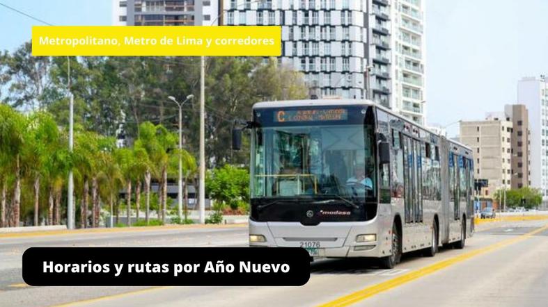 Metropolitano, Metro de Lima y corredores: horarios y rutas para el lunes 1 de enero