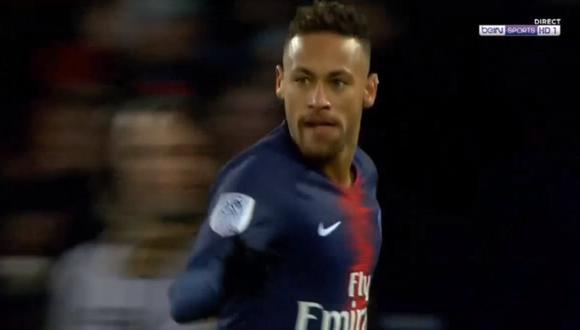Neymar anotó un golazo en el PSG vs. Guingamp por la Liga 1 de Francia. El duelo se desarrolló en el Parque de los Príncipes (Foto: captura de pantalla)