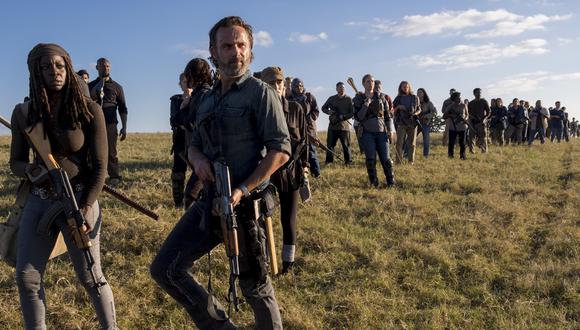 Rick y Michonne, momentos antes de la batalla final contra Negan en "The Walking Dead" 8x16. (Foto: Fox)