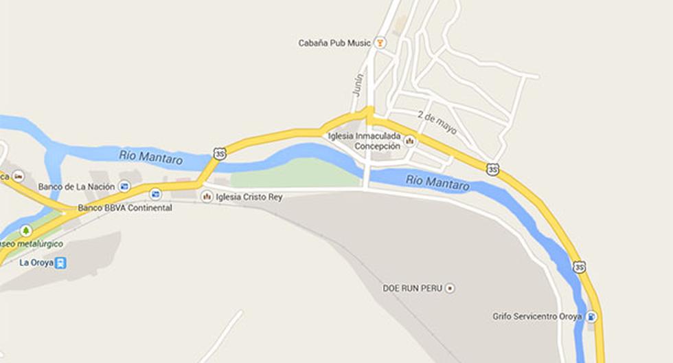 Accidente en La Oroya dejó cuatro muertos. (Foto: Google Maps)