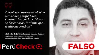 Es falso que después del 2014 no se hayan hecho más obras en Cocachacra, como dijo candidato Edilberto Salazar