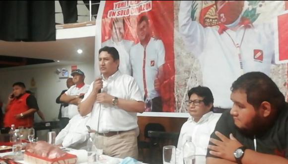 Vladimir Cerrón encabezó un evento de Perú Libre el 22 de marzo y habló de los medios de comunicación. (Foto: Perú Libre / Captura)