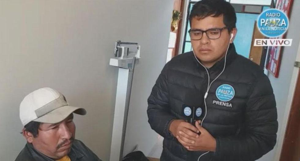 El alcalde de San José de Ushua, Iván Villagomez Llamoca, quedó muy afectado tras perder a su padre y su sobrino de 12 años de edad. (Foto: Captura de Radio Pauza)