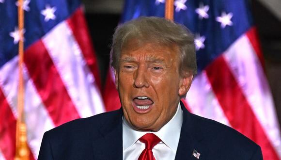 El expresidente de los Estados Unidos, Donald Trump, pronuncia un discurso en el Trump National Golf Club Bedminster en Bedminster, Nueva Jersey, el 13 de junio de 2023. (Foto de Ed JONES / AFP)