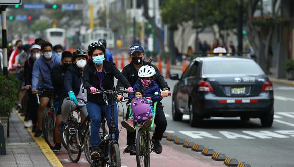 Por la pandemia, más personas vienen haciendo uso de las ciclovías. (Foto: archivo/ Fernando Sangama/ @photo.gec)