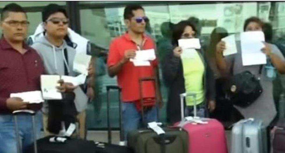 Peruanos denuncian que fueron discriminados en México y devueltos a Lima. (Foto: TV Perú)