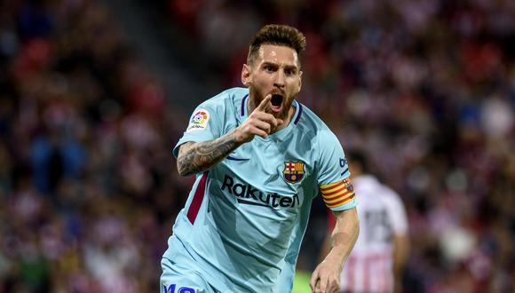 El argentino Lionel Messi anotó el primero de FC Barcelona con sutil definición en su visita a Athletic de Bilbao por la Liga española. (Foto: EFE)