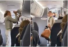Mujer fue sacada de avión por no querer usar tapabocas y pasajeros celebraron sin titubear