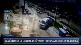 Camión fuera de control deja varias personas heridas en Jicamarca | VIDEO