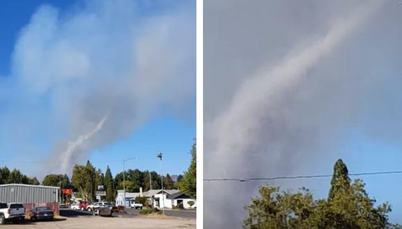 Incendio forestal provocó un remolino de humo en California