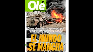 Diario Olé y una portada sin noticias deportivas: así condenaron la guerra iniciada por Rusia