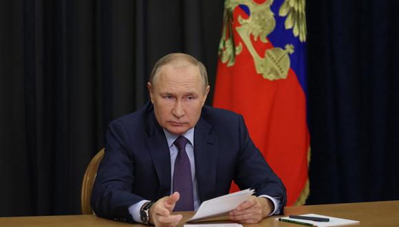 El presidente ruso, Vladimir Putin, preside una reunión sobre temas agrícolas a través de un enlace de video en Sochi el 27 de septiembre de 2022. (Foto: Gavriil Grigorov / SPUTNIK / AFP)