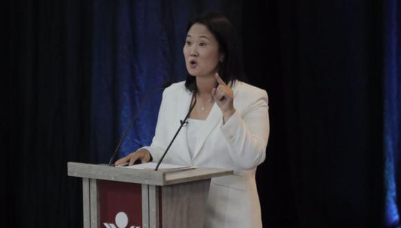 “Tenemos que trabajar no para tirar piedras, sino para reconstruir nuestro país”, dijo Keiko Fujimori. (Foto: Hugo Pérez / @photo.gec)