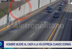 Lima: momento exacto que un hombre cae en la Vía Expresa y fallece