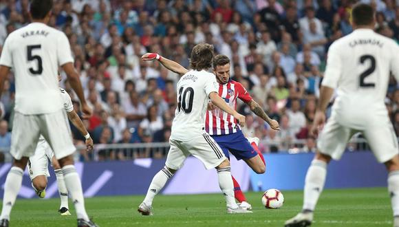 Real Madrid vs. Atlético de Madrid: Saúl Ñíguez y el primer aviso de los 'colchoneros' | VIDEO. (Foto: AFP)