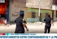 Piura: registran violento enfrentamiento entre contrabandistas y la policía | VIDEO