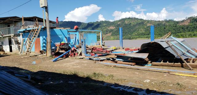 Así quedó el centro poblado Tununtuari tras desborde del río Ene. (Foto: Cortesía)