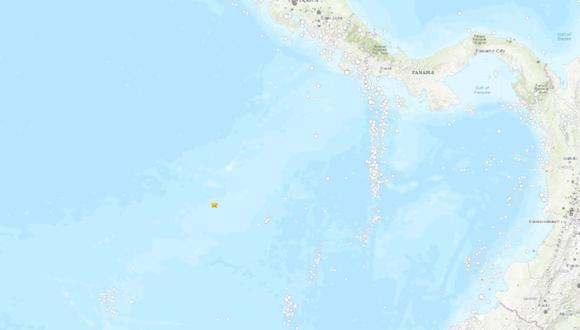 Sismo de magnitud 6,3 en el océano Pacífico, a más de 600 kilómetros de la costa de Centroamérica. (USGS).