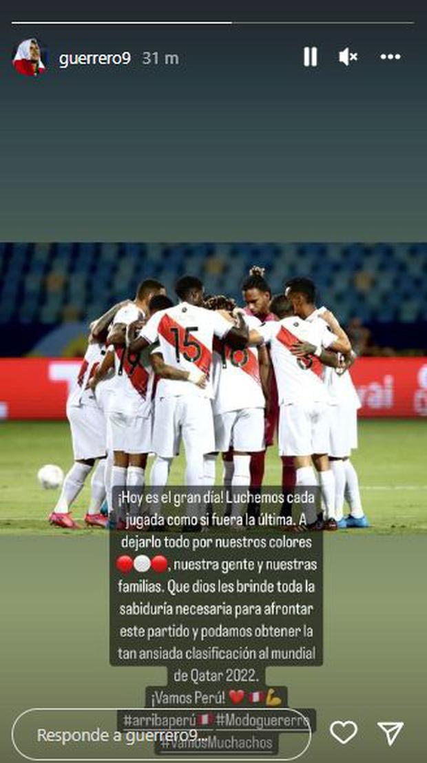 El mensaje de Paolo Guerrero a minutos del Perú vs. Australia. (Captura: Instagram)