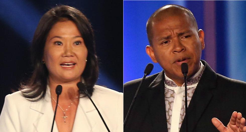 Keiko Fujimori y Miguel Hilario conformaron la última pareja del debate presidencial. (Fotos: EFE)