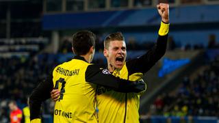 La alegría del Dortmund tras su contundente triunfo en Rusia