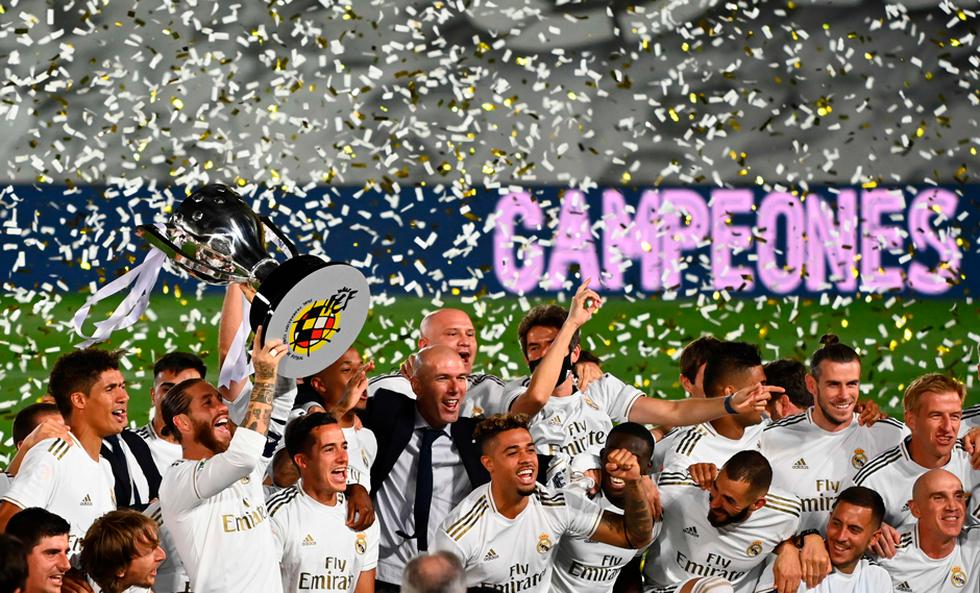 Real Madrid campeón: así celebró el equipo de Zidane tras ganar LaLiga | Foto: AP/AFP/EFE