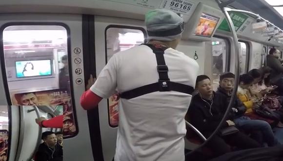 YouTube: hombre sería más veloz que el Metro de Beijing (VIDEO)