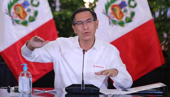 El presidente de Perú, Martín Vizcarra, realizó su aparición diaria televisiva para informar sobre el balance de la pandemia en el país. (Foto: Presidencia)