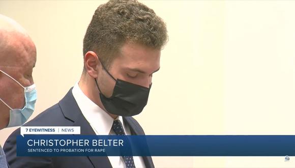 Christopher Belter fue sentenciado a 8 años de libertad condicional. (Captura de video WKBW TV).