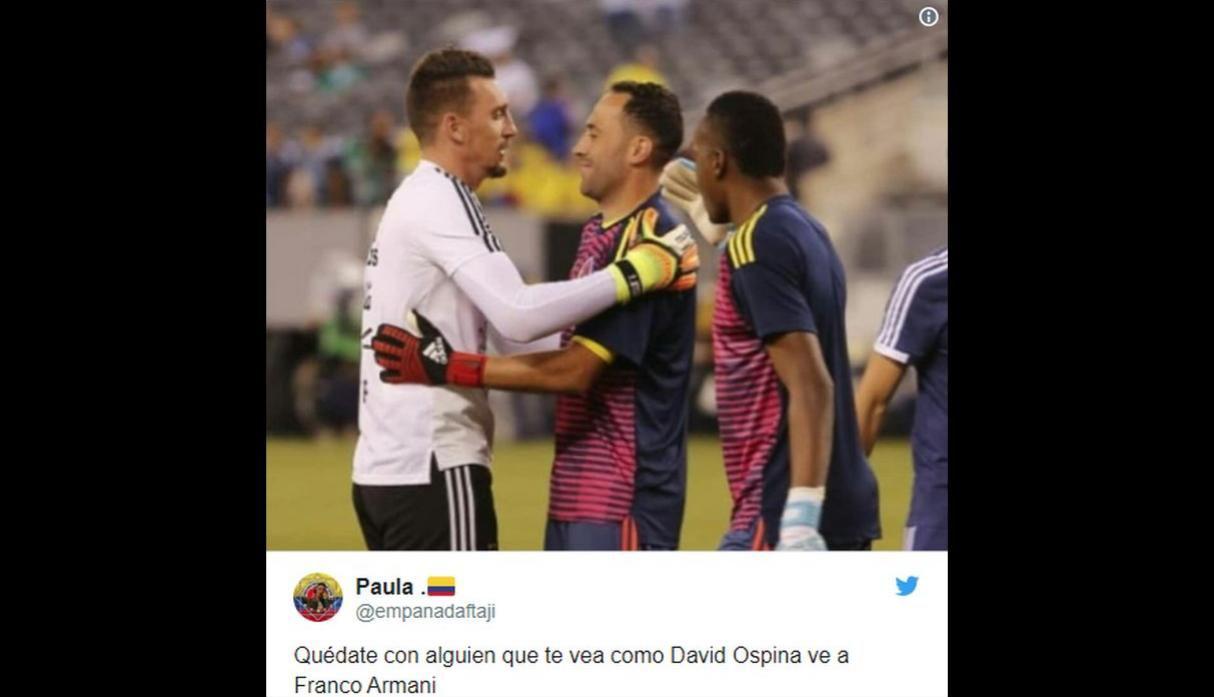Facebook: Colombia vs. Argentina y los memes del amistoso con Armani como protagonista.