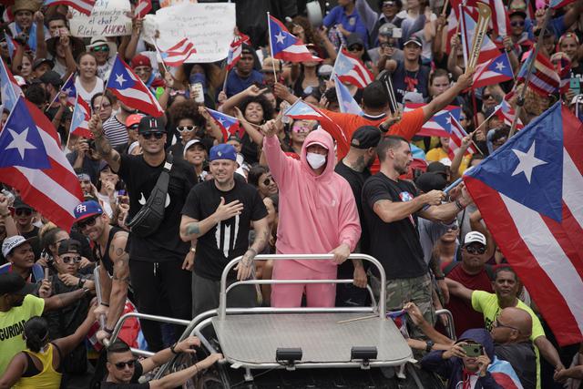 Juan Rosselló renuncia: Realizan marcha para celebrar la dimisión del gobernador de Puerto Rico por el escándalo de los chats. Foto: AFP