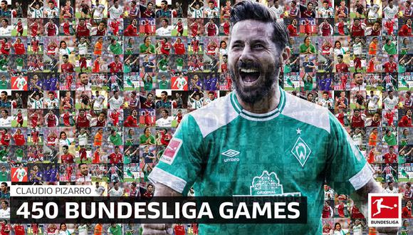 A pocos días de cumplir 40 años, Claudio Pizarro sigue obteniendo reconocimientos en Alemania, territorio en donde se retirará de la actividad deportiva. (Foto: Bundesliga DE)