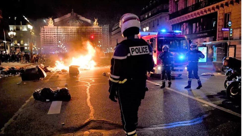 In Paris there were clashes between demonstrators and police.  (GETTY IMAGES)