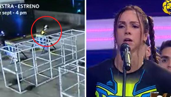 Paloma Fiuza preocupó a sus compañeros al sufrir fuerte caída en vivo. (Foto: captura América TV)