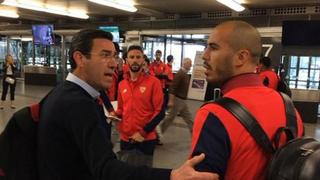 Jugador del Sevilla casi se pelea con hincha que le reclamó por goleada | VIDEO
