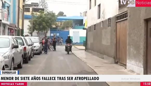 Niño de 8 años que paseaba con su scooter muró atropellado por sujeto que conducía a gran velocidad. (Foto: TV Perú)