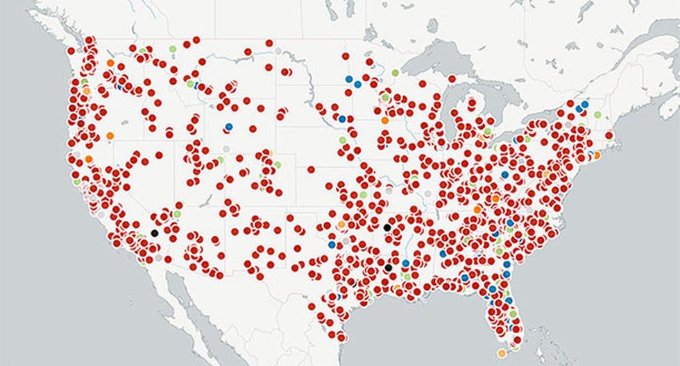 Mapa muestra abusos policiales cometidos en los últimos años en EE.UU. (Foto:  anandkatakam.cartodb.com)